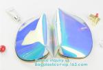 Custom Laser holographic hologram sewing pvc bag pvc cosmetic makeup bag,Women's