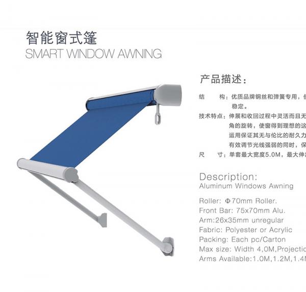 Patio Retractable Window Awnings Aluminium Drop Arm Awning