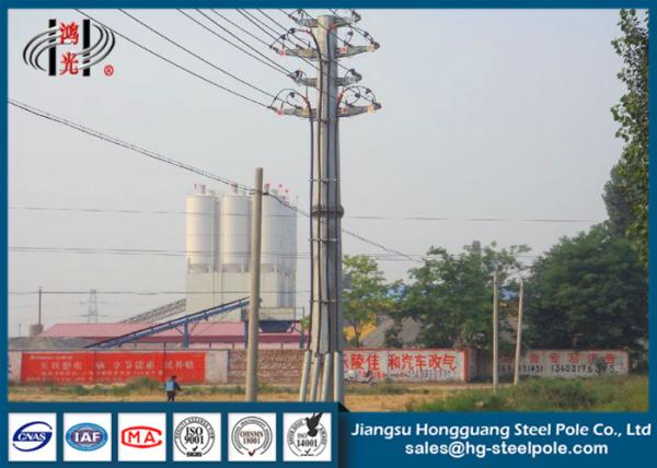 Buy cheap 220KV 25FT - 45FT Galvanized Polygonal Durable Electric Steel Pole with Overlap / Flange connection from wholesalers