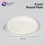 Disposable Biodegradable Corn Starch Snack Cake Plates Eco- friendly Round Trays