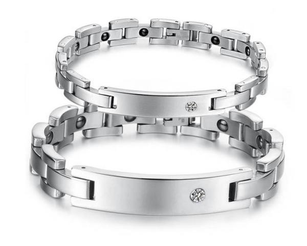 Buy cheap Fashion Jewelry rhinestone belt magnetic radiation fatigue couple of titanium steel from wholesalers