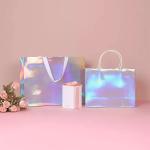 Buy cheap Glitter Silver Foil Clothing Carrier Bags Holographic Cmyk Color from wholesalers