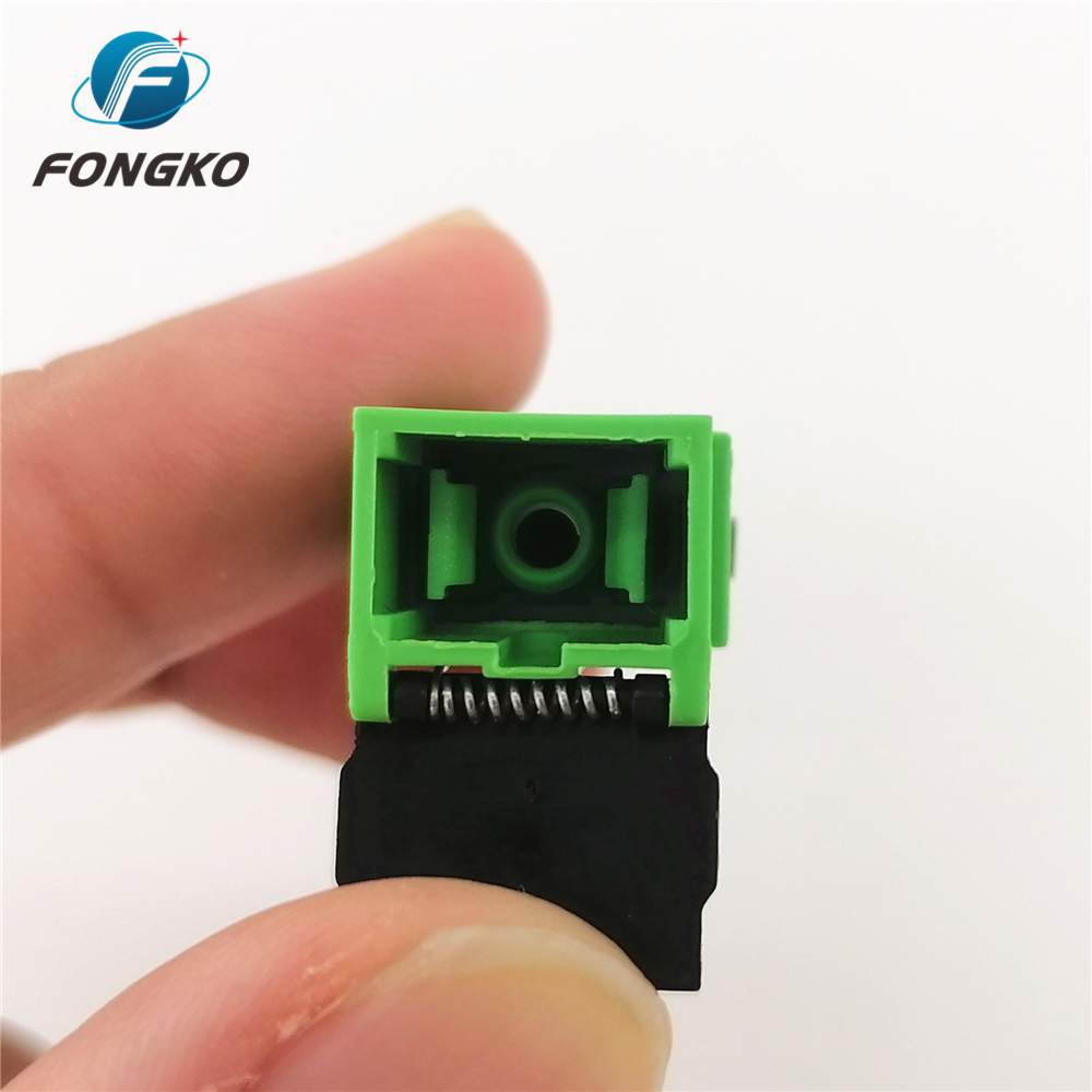 Black Auto Shutter SC/APC Adapter SC Simplex Green Shell Singlemode Fiber Optic Adapters