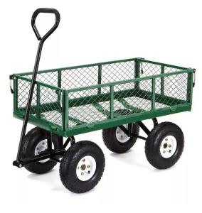 Wholesale Four-Wheel Mesh Platform Steel Dump Truck Trolley for Garden Tools 500LBS Capacity from china suppliers
