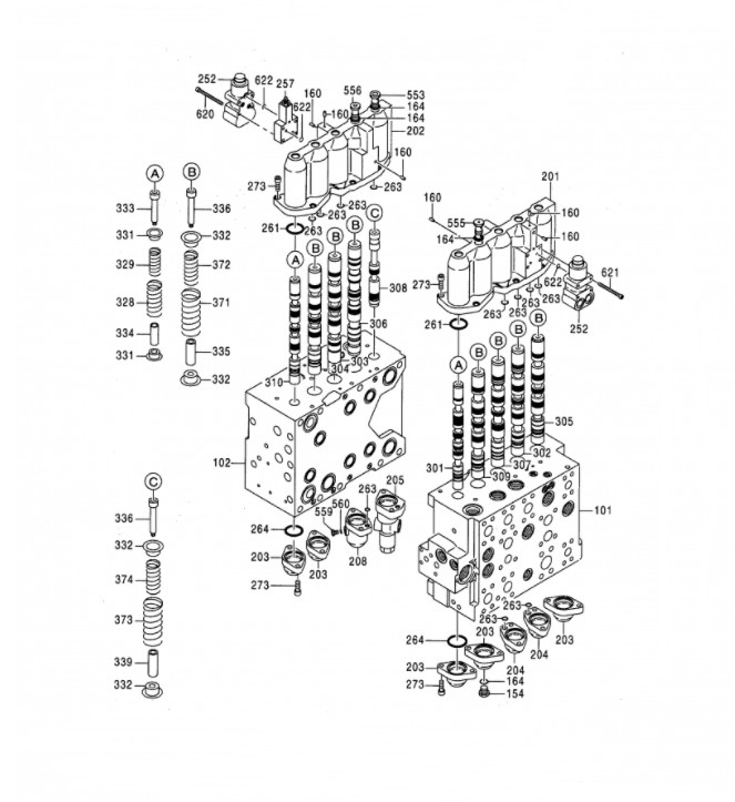 ZX330-5G Main Control Valve For Excavator Control Valve 4625137