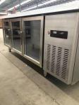 Stainless steel commercial refrigerator workbench in the back kitchen of hotel