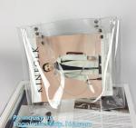PVC Clear Glitter Chain Shoulder Bag, PVC Shoulder Plastic Beach Bag, clear pvc