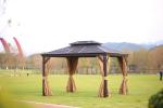 Buy cheap Rust Proof Polycarbonate Double Roof Gazebo With Steel Frame from wholesalers