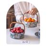 Buy cheap Flower Design Bamboo Handle Ceramic Fruit Plates For Party Occasion Serving Bowl from wholesalers