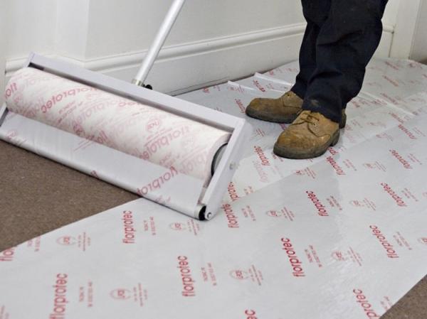 Buy cheap 0.05mm 36″ X 200′ Polyethylene Opaque Stable Adhering Sticky Plastic For Carpet from wholesalers