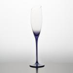 Rainbow Slanted Long Stem Champagne Glasses 6 Ounces 172ml Gradient Blue