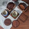 Buy cheap Small Porous Blank Bamboo Coasters For Succulent Plant Pot Tray 3.2 Inch from wholesalers