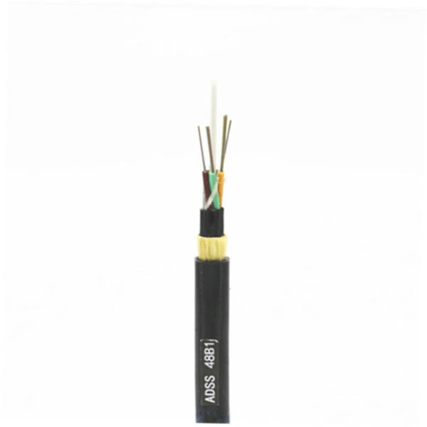 48 Core Single Mode Fiber Optic Cable High Tensile ADSS FRP Central Strength