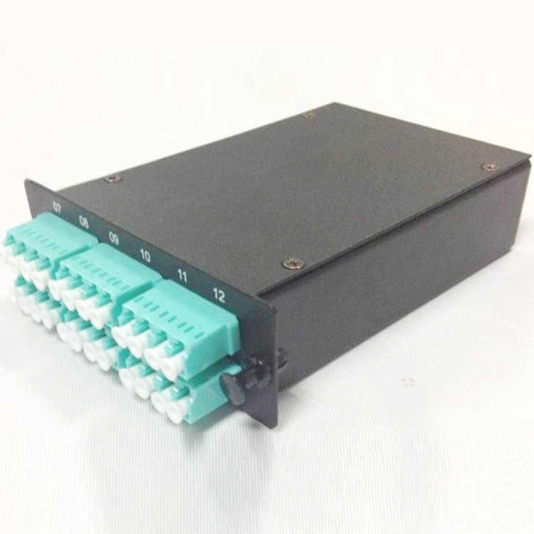 High Density Cable Wiring System Black color 12 connector LC / MM FTTH Terminal Box