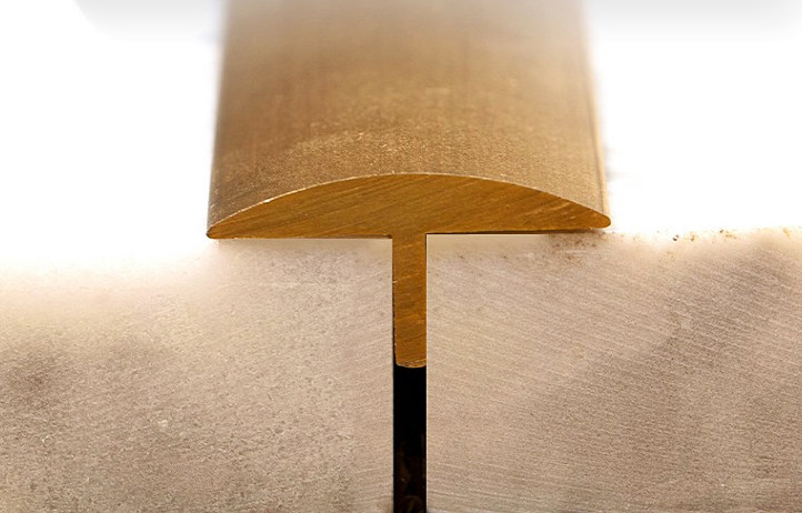 Anti Corrosion Brass T Profile ISO9001 Metal T Shaped Tile Edging Trim