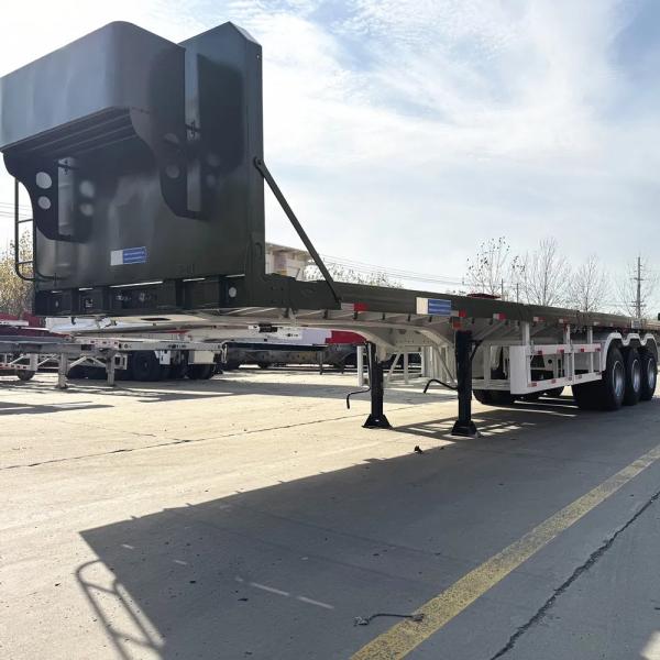 New 40FT Three-axle 12-tire Flatbed Semi-trailer With Anti-lock Braking System