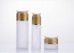 Round Cosmetic Glass Bottles / Glass Lotion Bottles With Pump