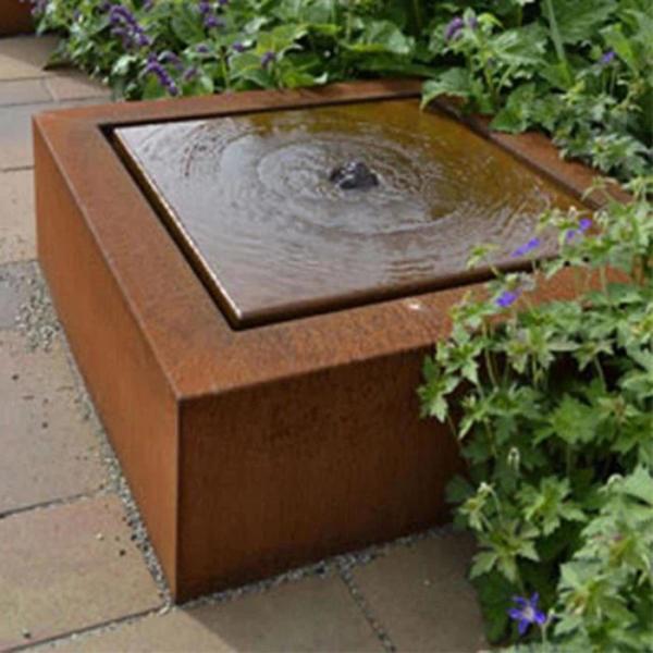 Buy cheap Rusty Square Corten Steel Water Feature For Home Garden Decoration from wholesalers