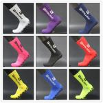 Youth Football Socks with Non-Slip Grip and Customized Logo in Woven Polyester