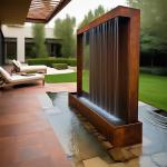 Pond Corten Steel Waterfall Blade Cascade Personalize Space Customizable