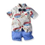 Short Sleeved Children's Outfit Sets Summer Shorts Cotton Kids Clothing