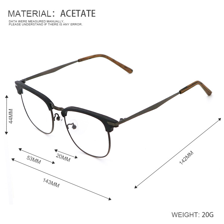 Imitation Wood Aetate Glasses Optical Eyewear For Men And Woman