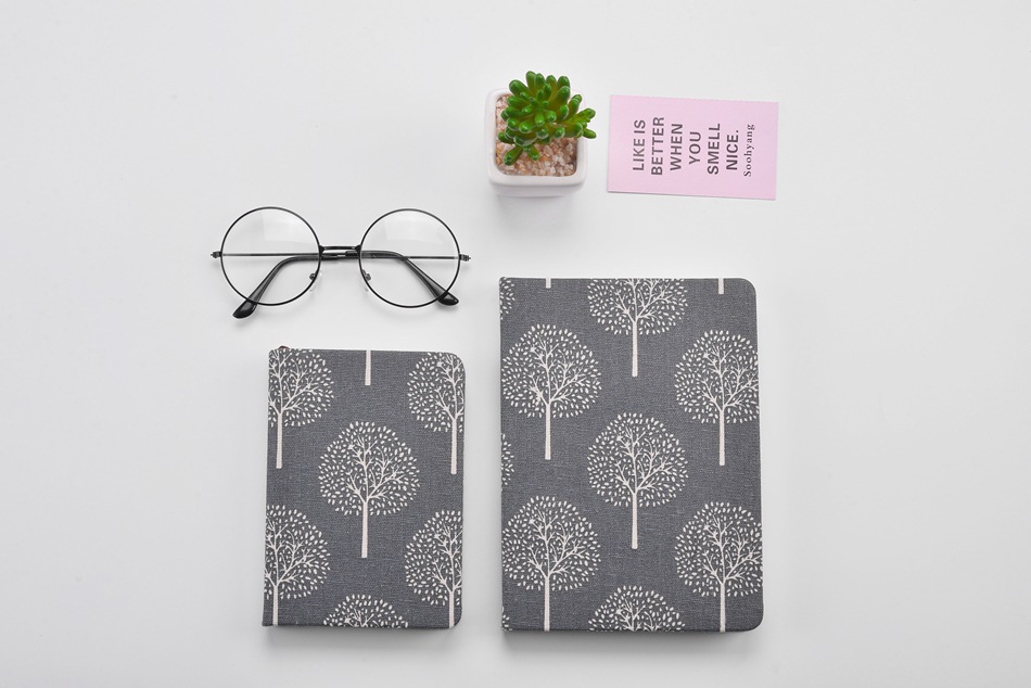 2022 Custom Linen Notebook Book Cloth Fabric Diary A6 Blank/Lined Pages Leather Cover
