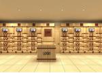 Various Shapes Shoe Store Display Shelves / Footwear Display Stands Any Color
