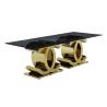 Buy cheap Golden Base 40mm Stainless Steel Dining Table 8 Seater Marble Dining Table from wholesalers