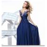 Buy cheap Chiffon Long Section Bridesmaid Dress Double Shoulder Straps Beading Sash Toast Dress from wholesalers