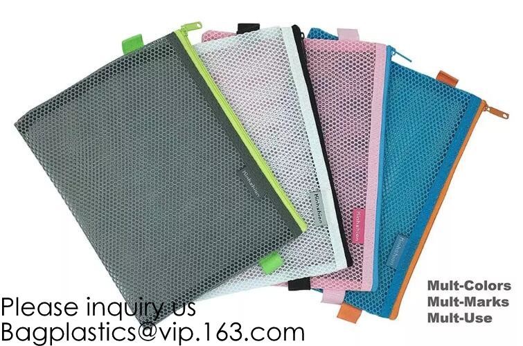 Mesh Makeup Bag See Through Zipper Pouch Travel Cosmetic and Toiletries Organizer Bags for Women Large & Medium, bagease