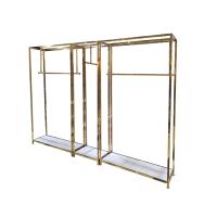 Buy cheap Gold Retail Store Metal Display Fixture Cloth Shop Display Stands Racks Steel product