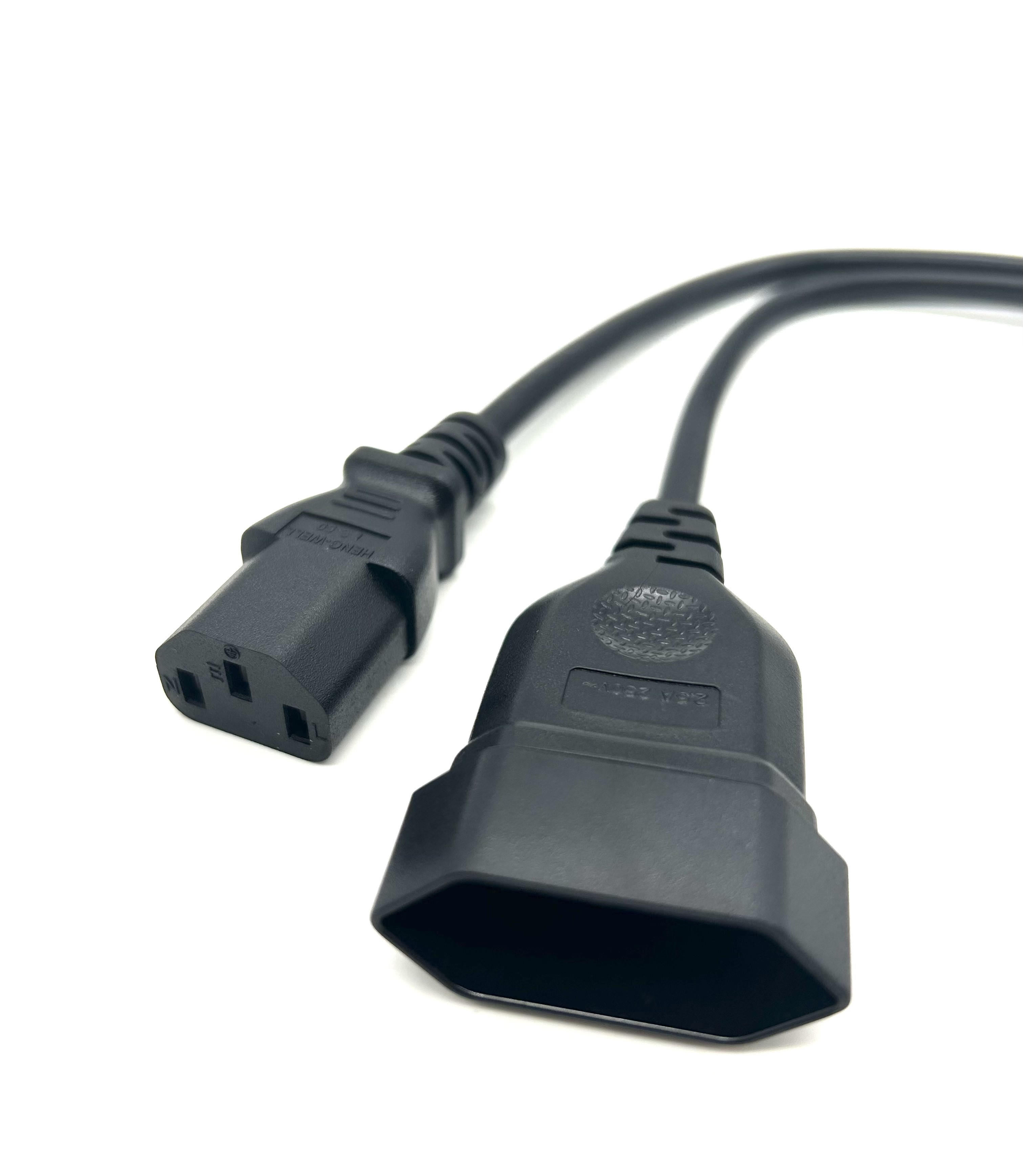 Y Type Splitter Power Adapter C14 To C13+Eu 2 Pin Female Plug 220V Extension Cables C14 Plug adapter For Electric
