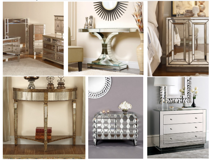 Luxury Crystal Venetian Mirrored Console Table Rectangular