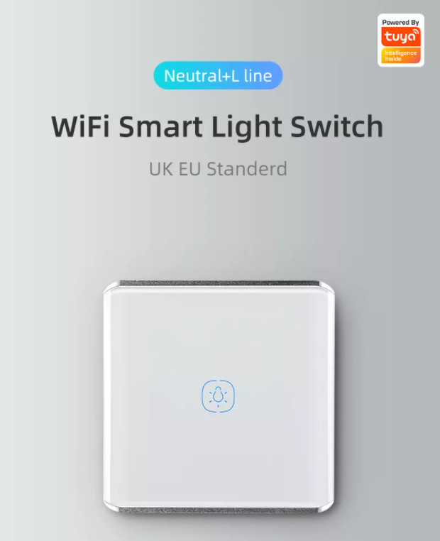 UK UN Standard 1 gang WiFi Curved surface switch With Anual Touch Control/APP control/AI voice control