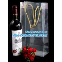 Buy cheap Handle Wine Bottle Paper Bags With Two Side Logo,transparent wine gift pp bag, product