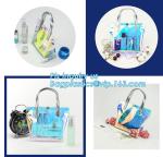 Women makeup organizer travel toiletry bags/ transparent PVC cosmetic, bag with