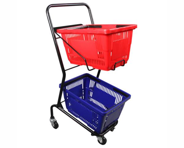 Buy cheap Powder Coated Two Tier Shopping Cart / Double Basket Shopping Cart 50-240L Volume from wholesalers