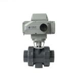 2 Way Full Port UPVC Electric Ball Valve Motor Operated Plastic True Union Ball