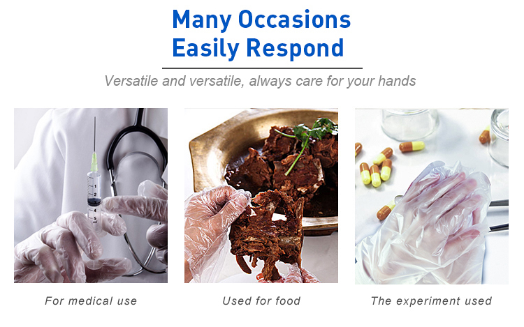 Compostable sanitary clear pe cpe tpe plastic hand gloves for cleaning
