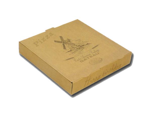 Buy cheap Custom Branded Printed 600G Kraft Cardboard Paper Black Colors Square Shape Pizza Box Packaging from wholesalers