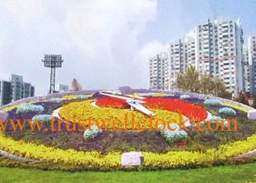 city floral clocks with special large movement motor weather proof water raine