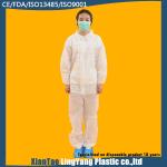 Water Resistant Non Woven Coverall Disposable White Suits With Collar