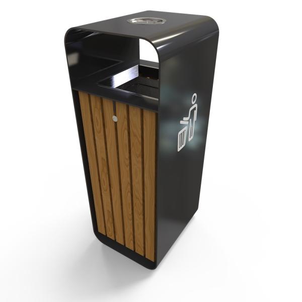 Buy cheap ISO9001 Certificate Street Square 50L Outdoor Wooden Trash Can from wholesalers