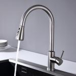 High Arc Gooseneck Spout Solid Stainless Steel Kitchen Faucets HOMEKA