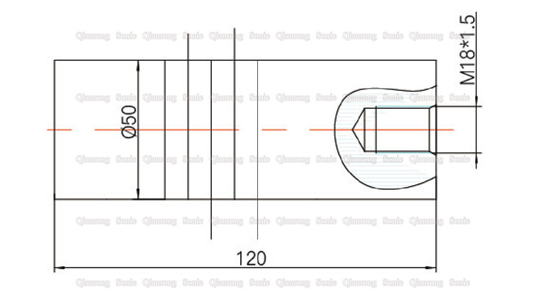 Long Column 1500 Watt Ultrasonic Welding Transducer 50mm Diameters Ceramics