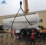 35 Cbm Cement Tanker Trailer 3 Axles Tank Body Thickness 3mm With Wechai Motor