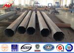Galvanized Steel Pole For 33KV Line Transmission With Slotted Holes For Anchor