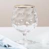 Buy cheap Hammered Unusual Brandy Cognac Glasses 16 Ounces Hand Blown With Gold Silver Rim from wholesalers