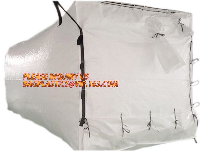 extra lagrge woven PE drawstring dumpster container liner for garbage truck,40 yard polyethylene woven drawstring dumpst